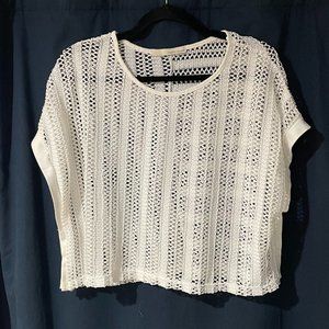 Women's Medium Paper Crane White Pool & Beach Top